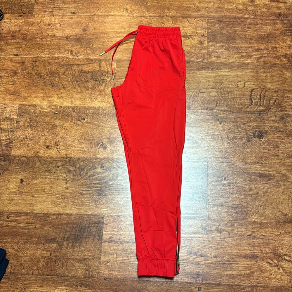 XS ZYIA Red Everywhere Zipper Joggers